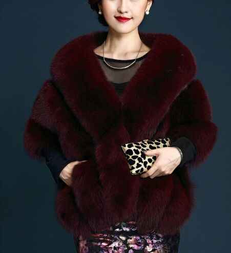 Silver Fox Fur Shawl Cape
