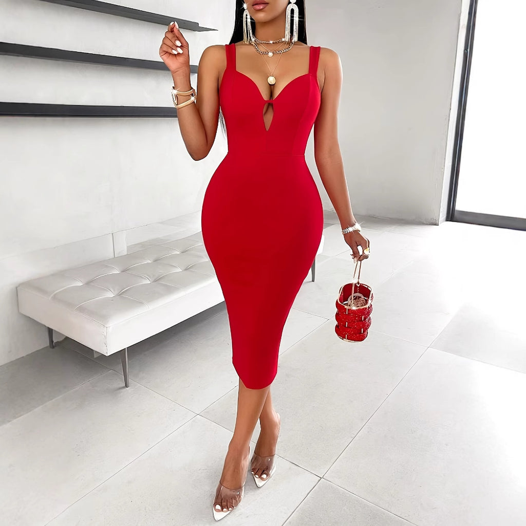 Slit Bow Ruffle Dress