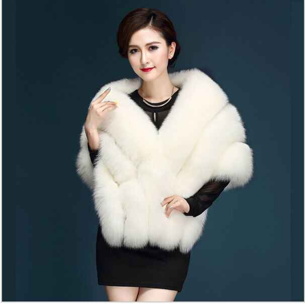Silver Fox Fur Shawl Cape