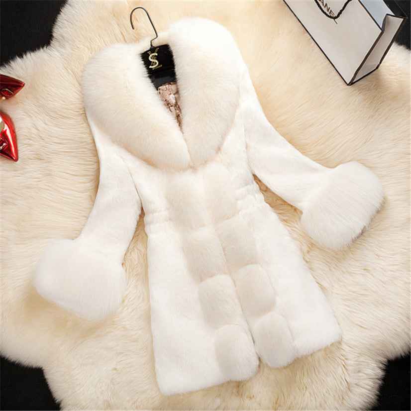 Oversized Fox Fur Collar Coat