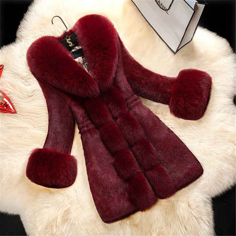 Oversized Fox Fur Collar Coat
