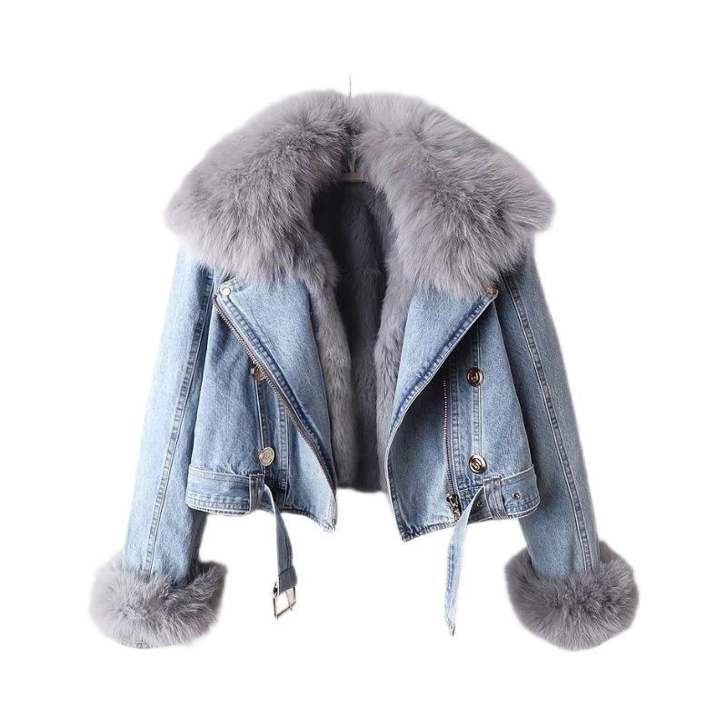 Fur Denim Coat