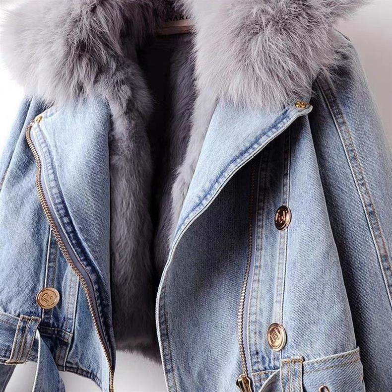 Fur Denim Coat