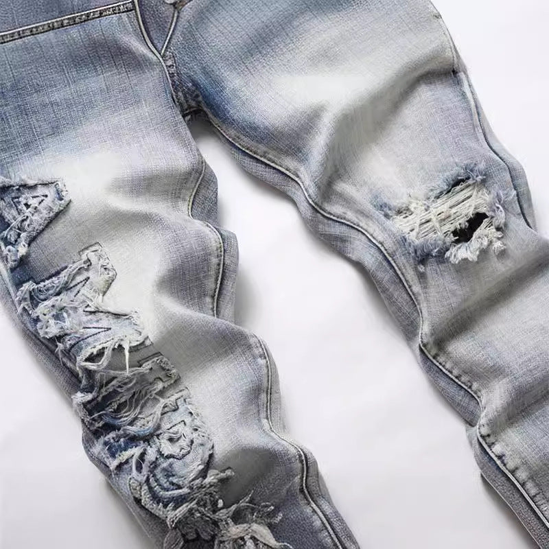 Patched Blue Jeans
