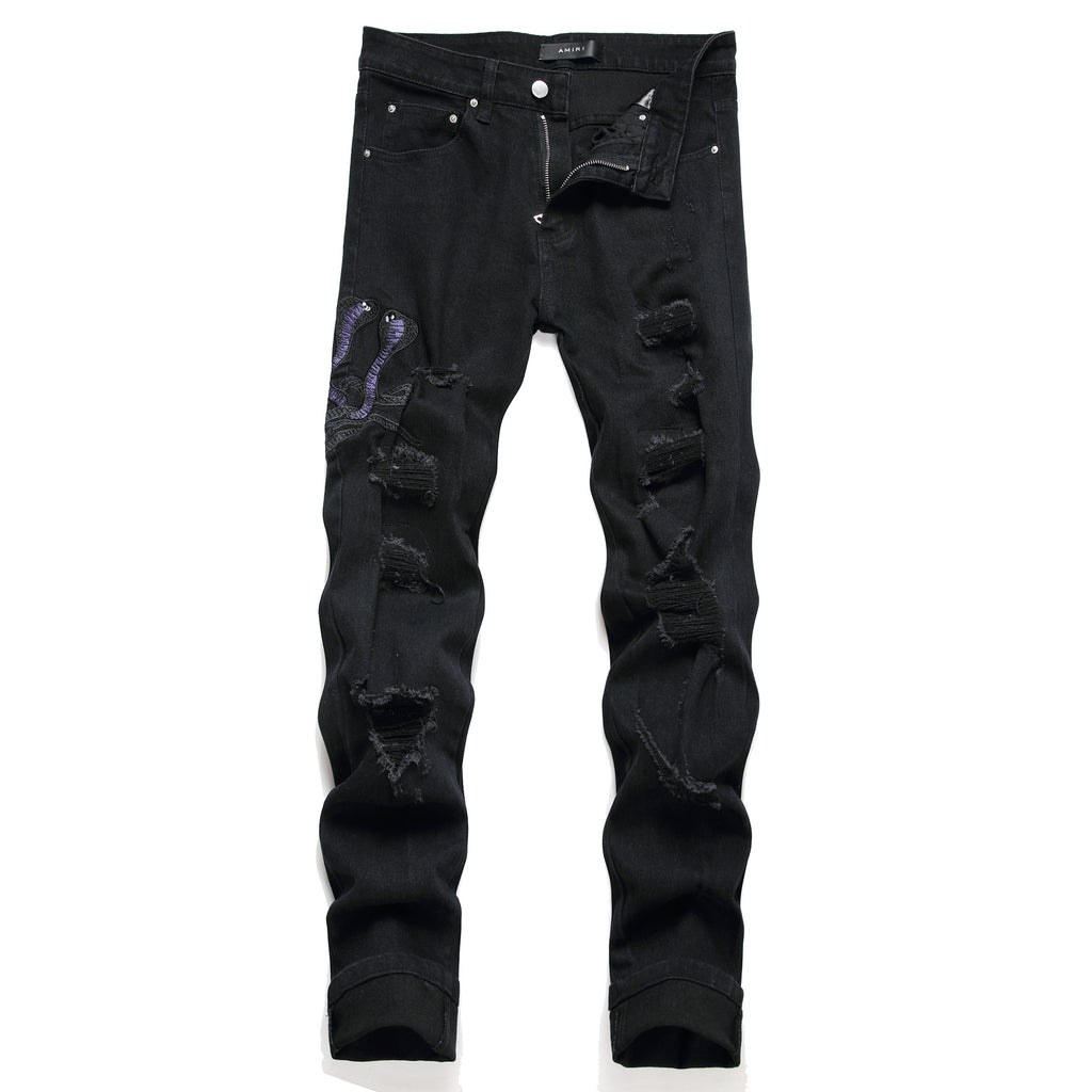 Ripped Patch Jeans