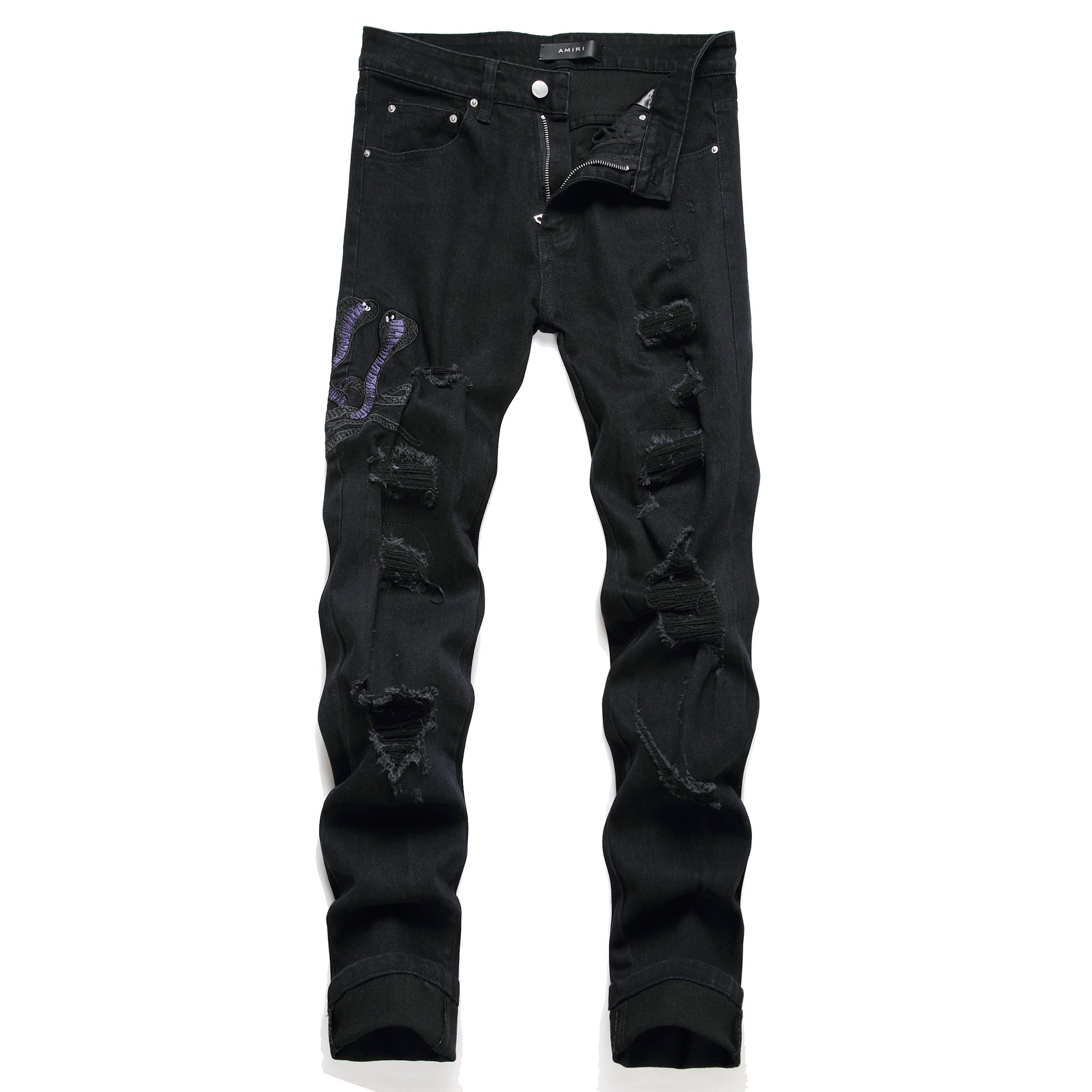 Ripped Patch Jeans